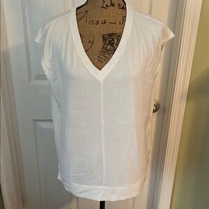 GAP White Muscle Tee with Cap Sleeves and Relaxed Fit